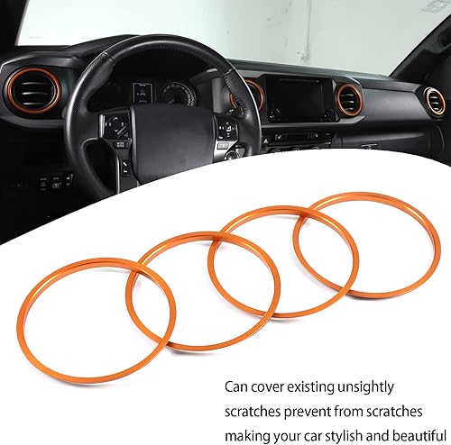 Miniatura 9 de Adhesivos decorativos de anillo exterior de ventilación de salida de CA para consola, compatible con Toyota Tacoma 2016-2021, calcomanías