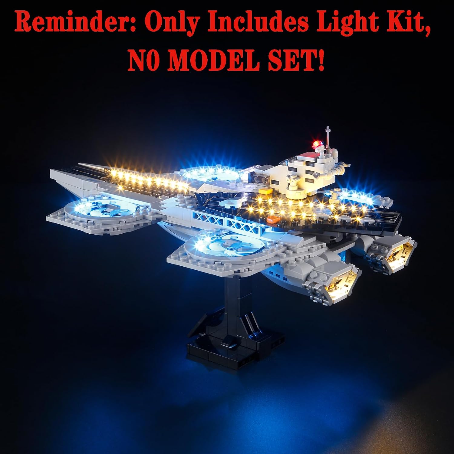 LED Light Set Compatible with Lego 76295 The Avengers Helicarrier Building Blocks Model - Model Set NOT Included