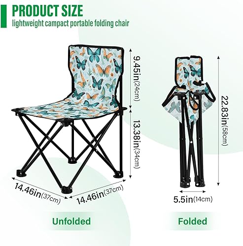 Miniatura 3 de Sillas de camping de mariposa verde plegable al aire libre para adultos silla de camping portátil silla de césped ligera 202a4966