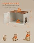 Feandrea Enclosure de boîte à litière pour chat, Maison de chat intérieure, ► Meubles de boîte de litière cachés, blanc rustique et brun miel, 70 x 50 x 50 cm, UPCL022K02
