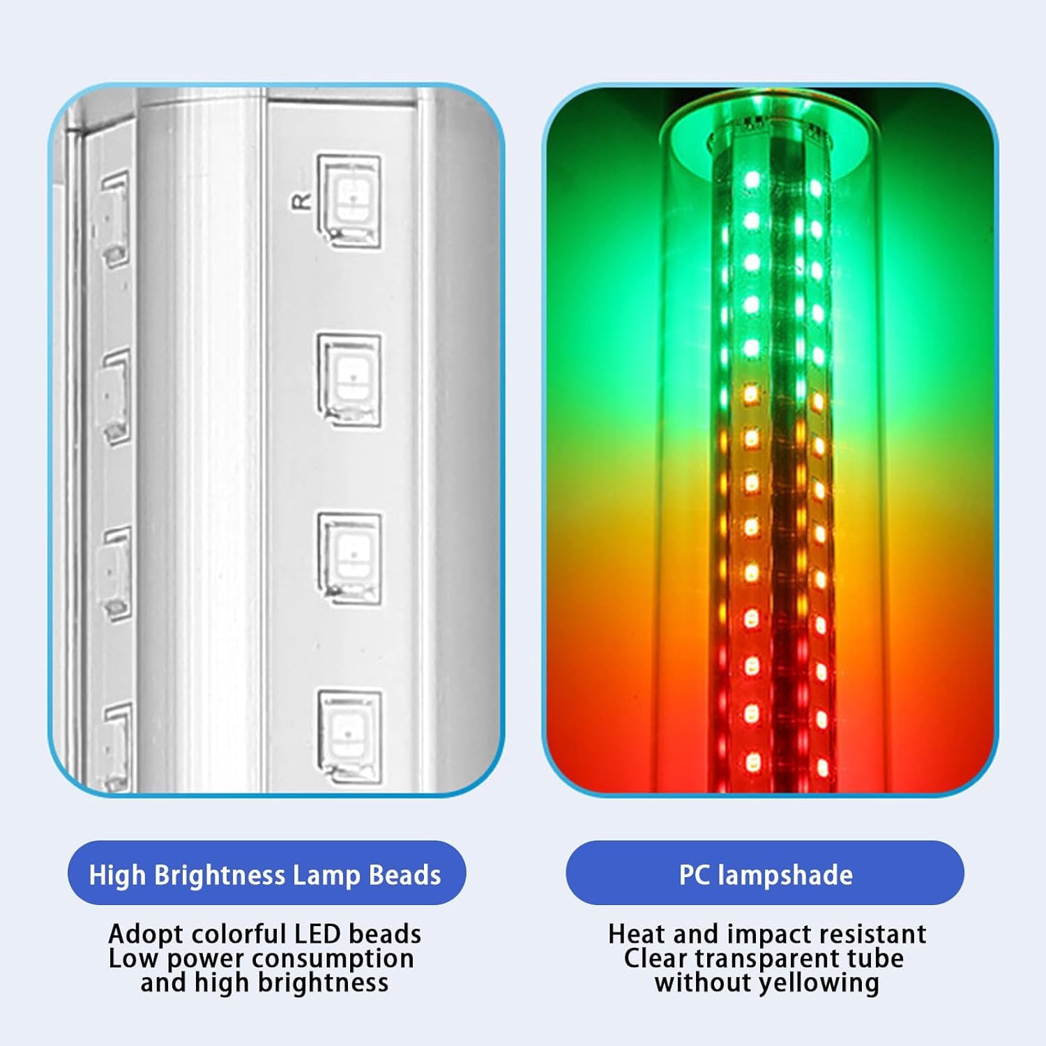 Luci di Segnalazione Industriali a Led 3 Colori, Lampada di Avvertimento A Torre Lampeggiante A 24V CC (Rosso/Giallo/Verde), Colonna Industriale Andon, Con Cicalino, per CNC e Macchine Utensili