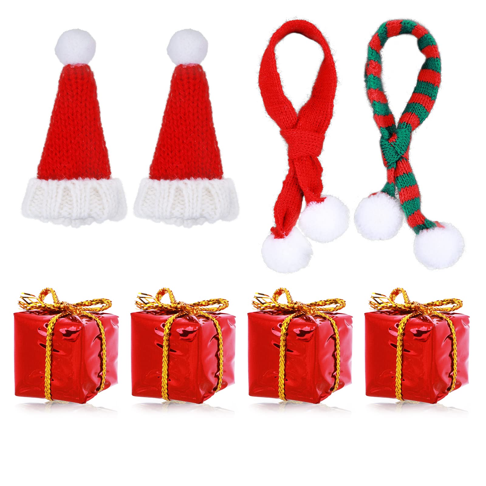 JEWEDECO 20 Stück Kleiner Weihnachts Schals Aus Stoff Für Puppen Und