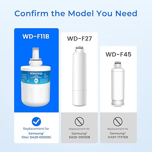 Miniatura 2 de Waterdrop DA29-00003G Filtro de agua para refrigerador, repuesto para Samsung DA29-00003G, DA29-00003B, DA29-00003A, Aqua-Pure Plus, HAFCU1,