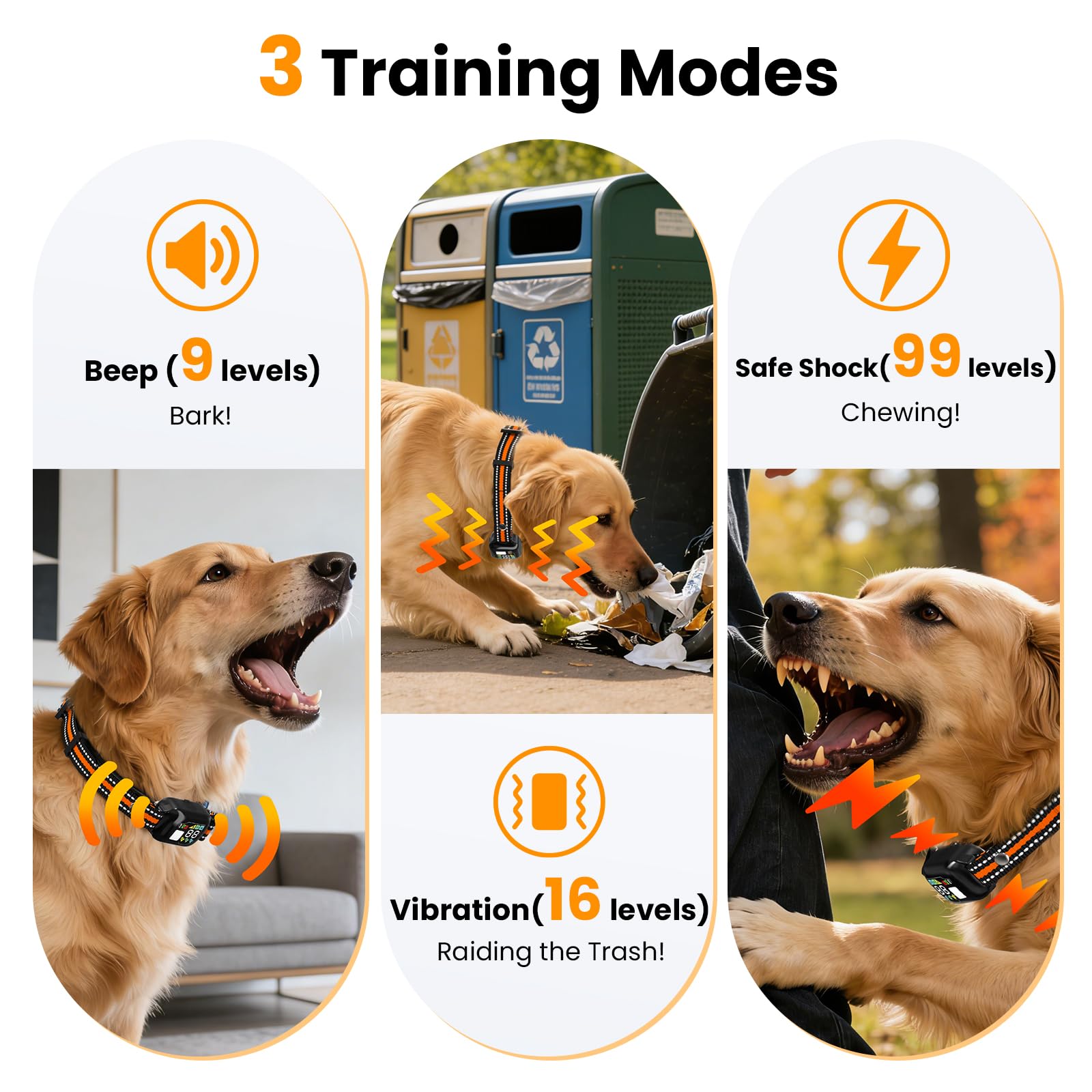 Rechargeable Shock Collar 2-in-1 Bark Collar With Remote - Shock Collar For 2 Dogs (15-120lbs), Beep/Vibration/Shock Modes, 1300ft Range Dog Shock Collar With Remote Rechargeable Shock Collar 2-in-1 Bark Collar With Remote - Shock Collar For 2 Dogs (15-120lbs), Beep/Vibration/Shock Modes, 1300ft Range Dog Shock Collar With Remote