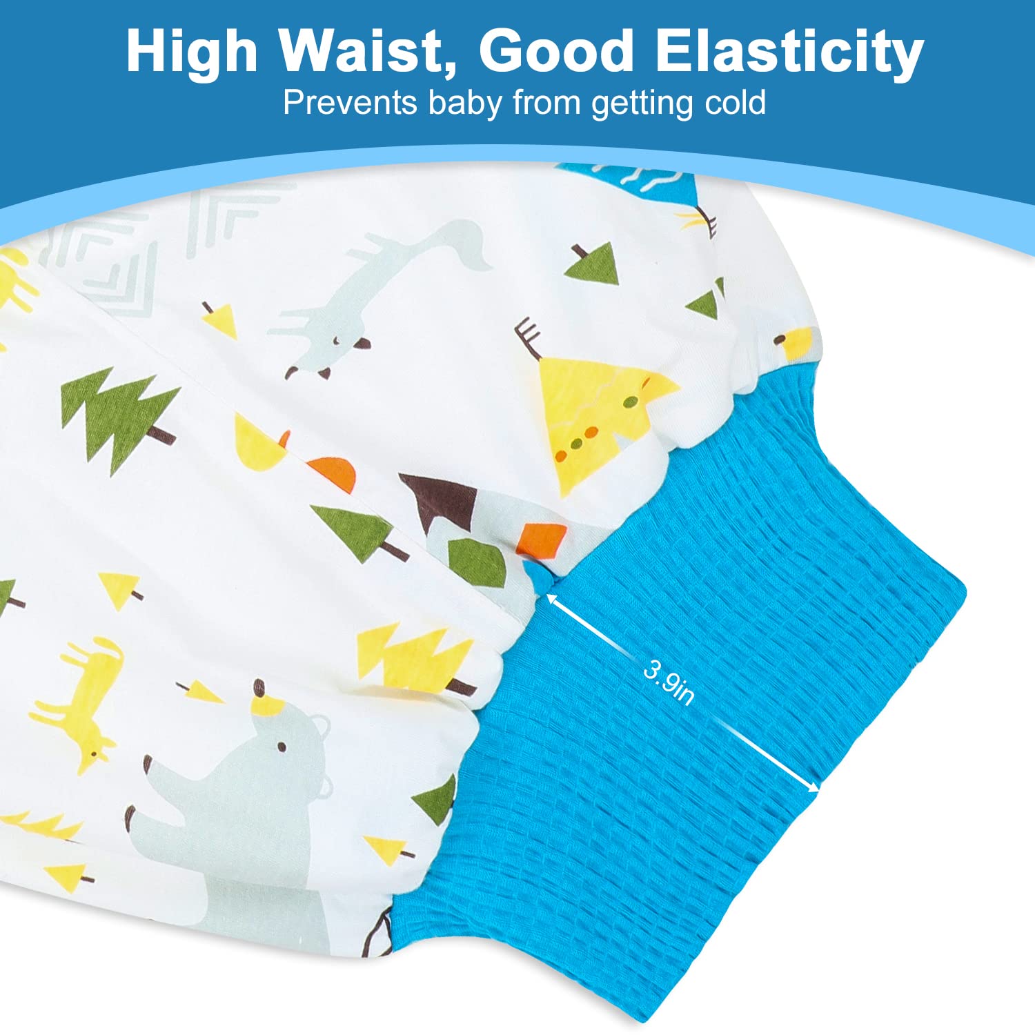 MooMoo Baby Diaper Pants, Bedwetting Rubber Pants, High Waist Nighttime Potty Training Pants for Boys Girls 7-9T