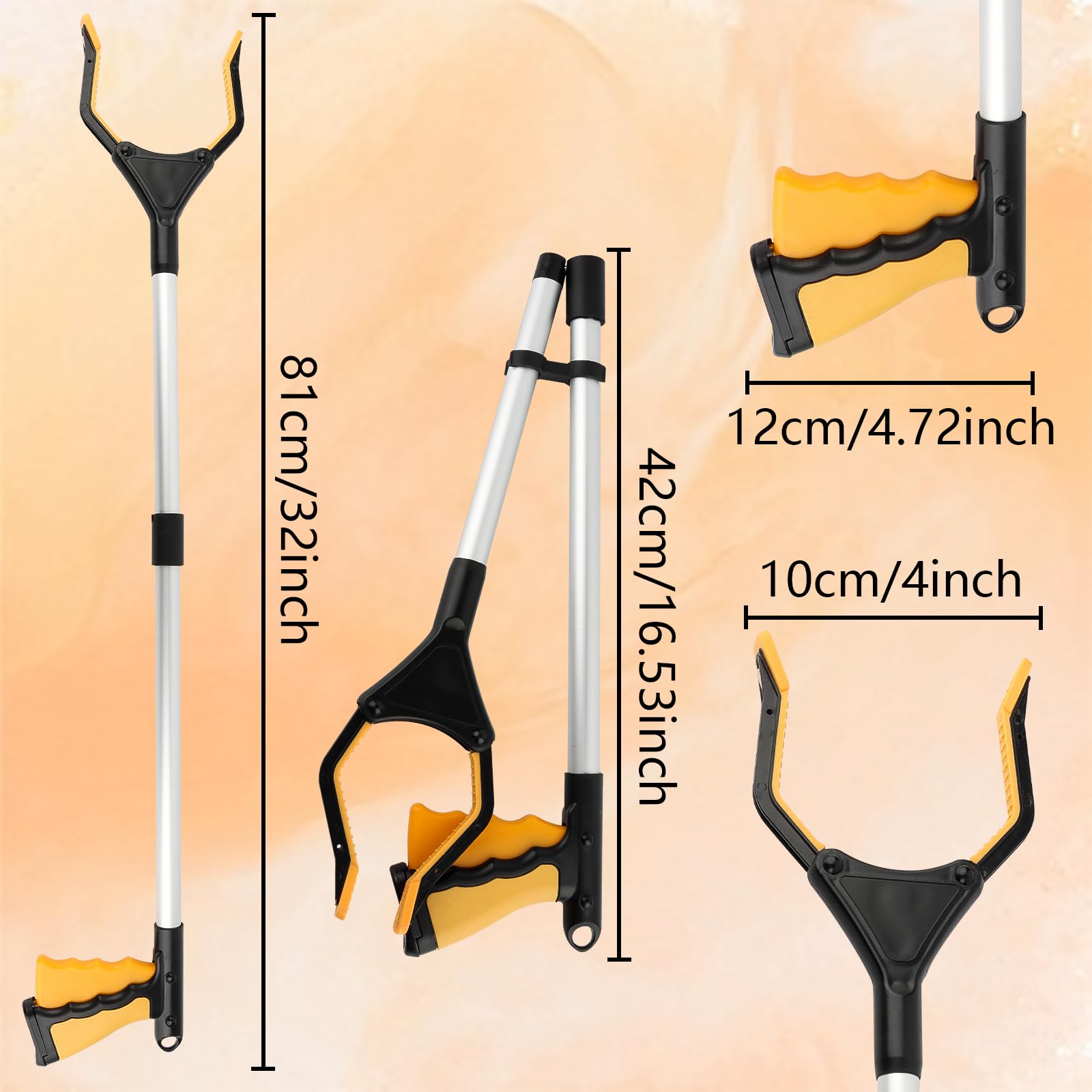 Pinza Telescopica con Punta Magnetica, 81 cm Pinza Telescopica Pieghevole, Pinza Prendi Oggetti, Pinza Lunga Prendi Oggetti per la Raccolta della Spazzatura, Raccogli Oggetti da Terra per Anziani