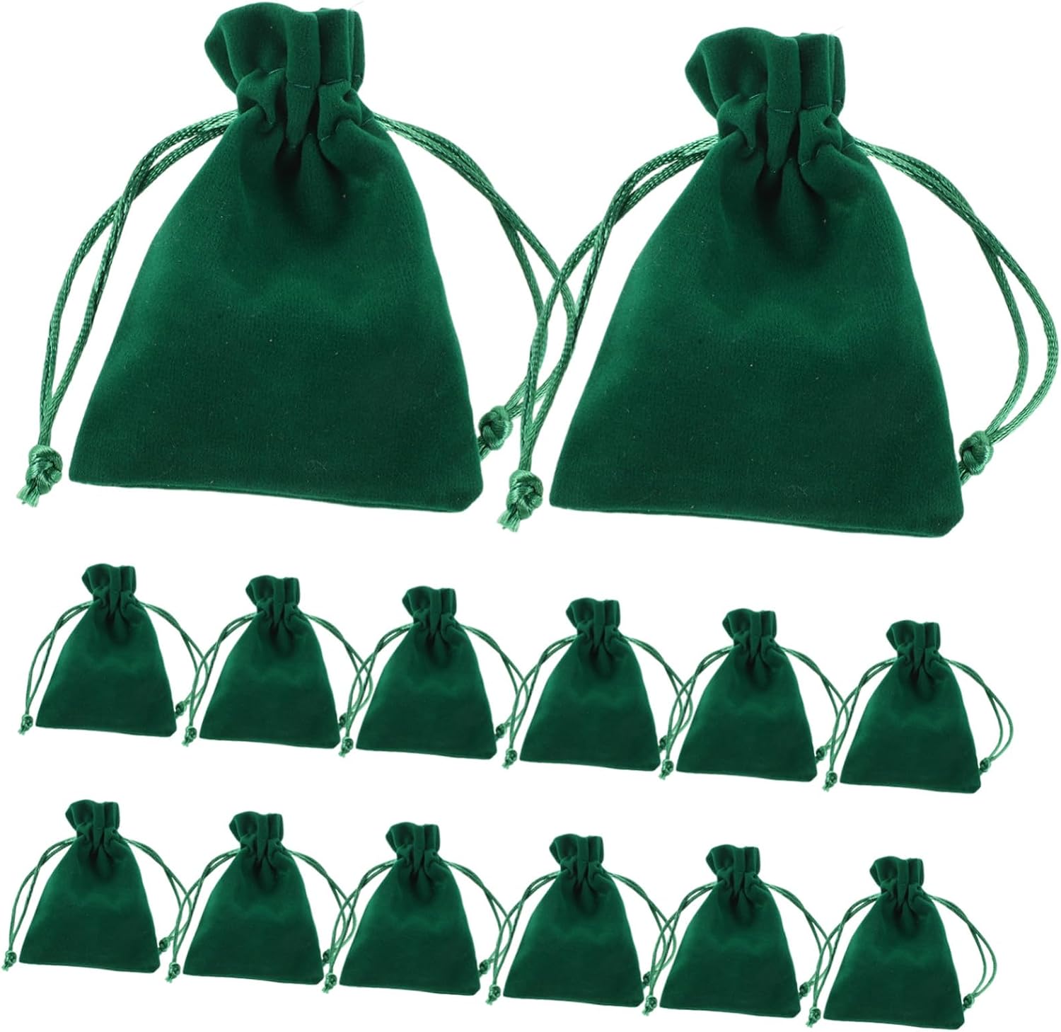 SOLUSTRE 20pcs Drawstring Pouches Emerald Plush for Tarot Cards and Dice