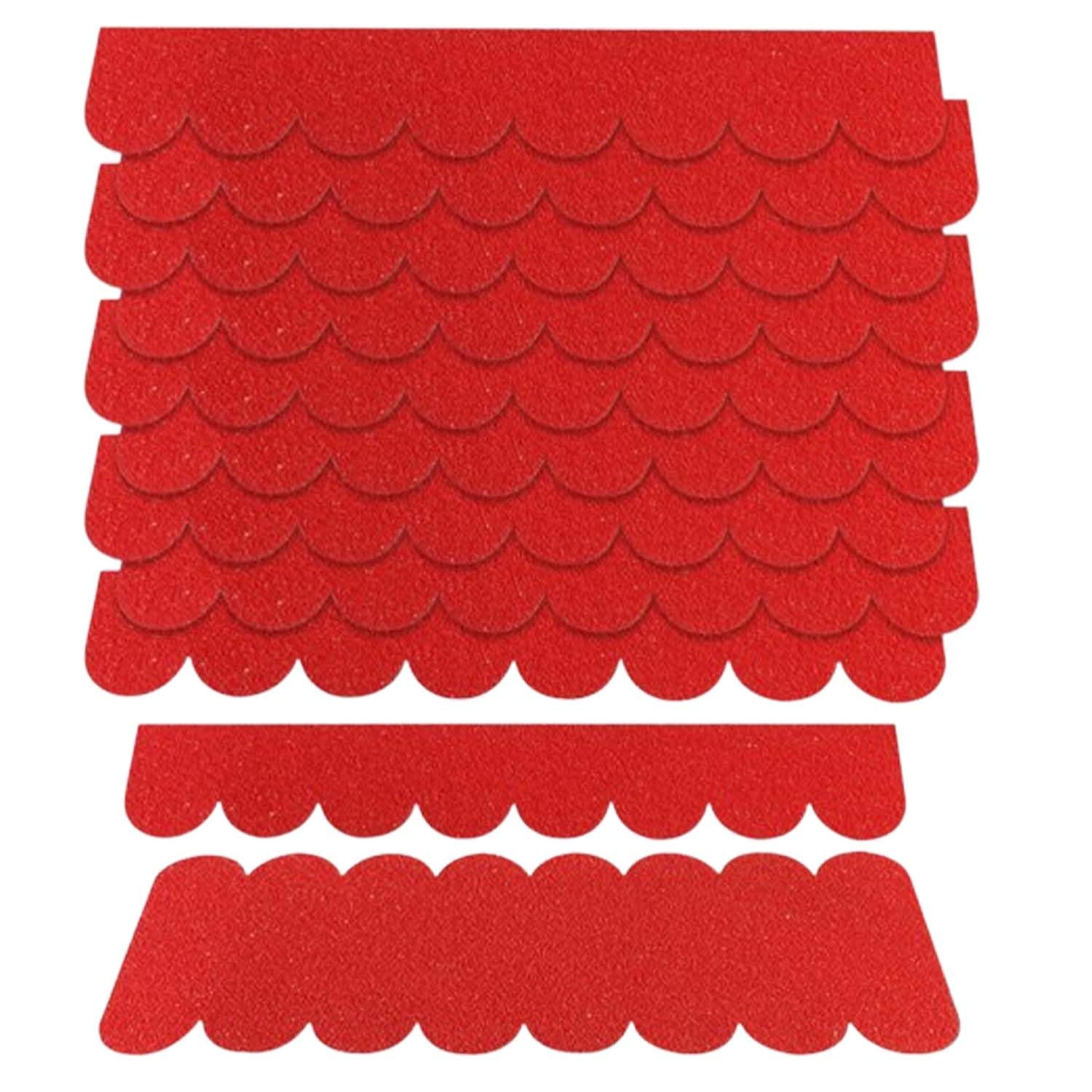 21 Piezas Tejas para Techos Autoadhesivas, Tejas De Fieltro Impermeables, Mini Juego De Tejas De Techo, para Tejados De Cajas Nido, Cajas Nido, Casetas para Perros, Tejados De Buzones (Rojo)