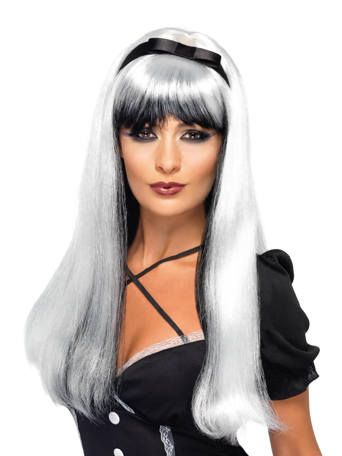 Smiffys Womens/Ladies Bewitching Wig (One Size) (White/Black)