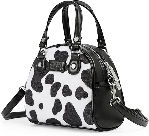 Miniatura 2 de Von Dutch Bolso de bolos con estampado de vaca para mujer, elegante bolso de mano para mujer con correa ajustable, interior espacioso y piel