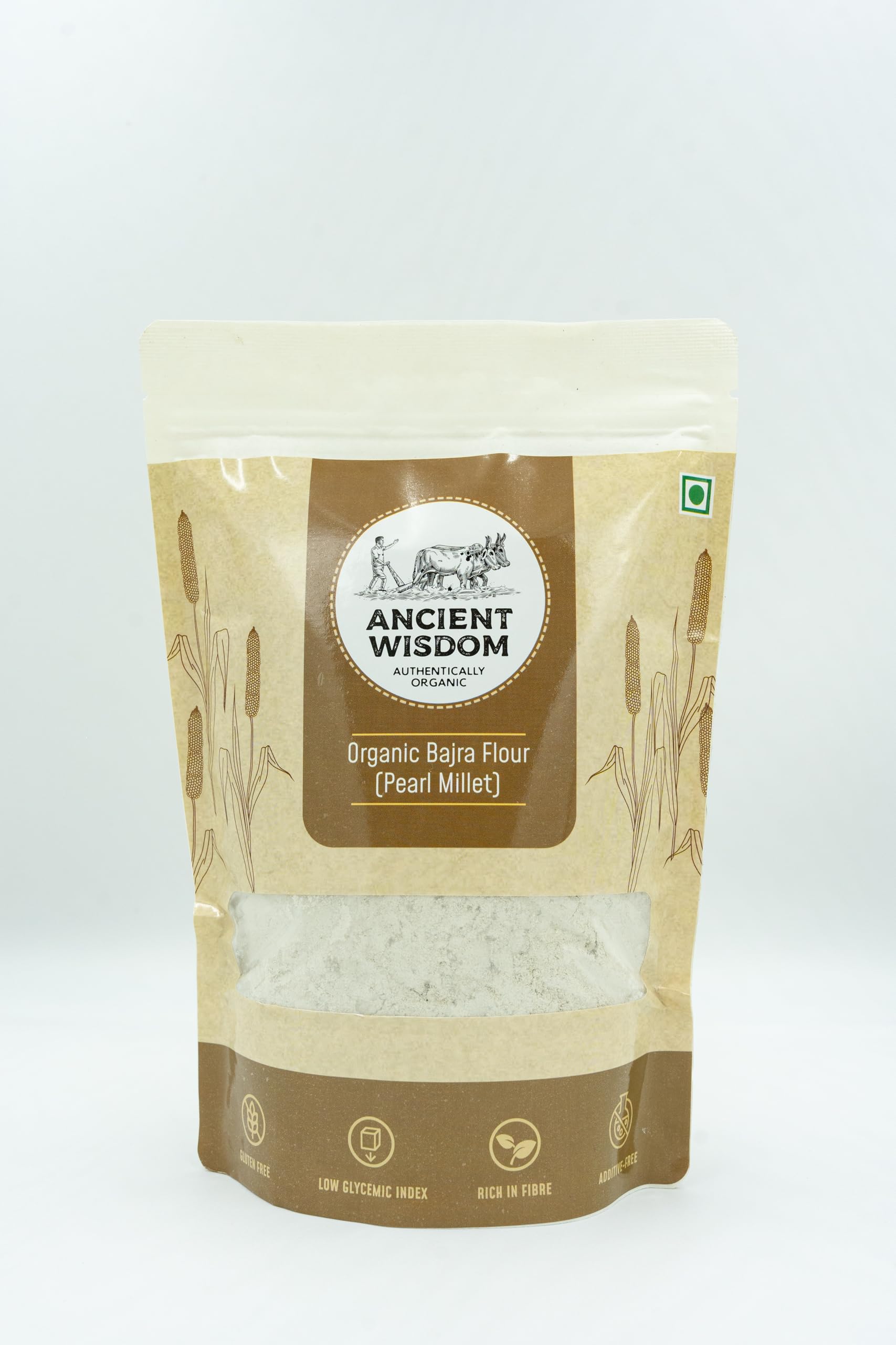 Ancient Wisdom Organic Bajra Flour | Pearl Millet Atta | No preservatives |Pure | Unrefined| Chemical-Free| 500 Grams (B07BK6YQSK) Amazon Price History, Amazon Price Tracker