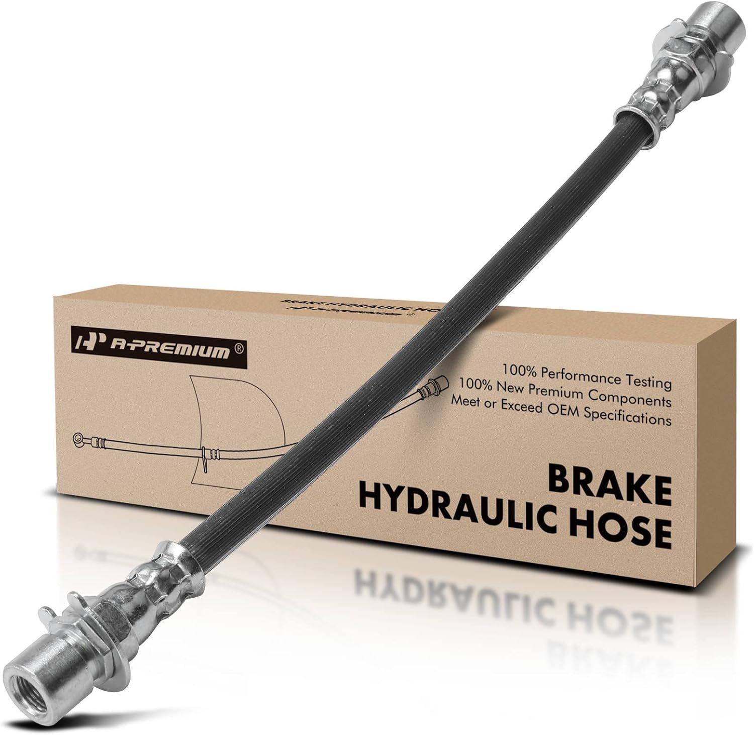 A-Premium Front Driver Brake Hydraulic Hose Compatible with Select Chevy, Pontiac and Saturn Models - Equinox 2005-2006, Torrent 2006, Vue 2003-2007 - Replace# 22706714