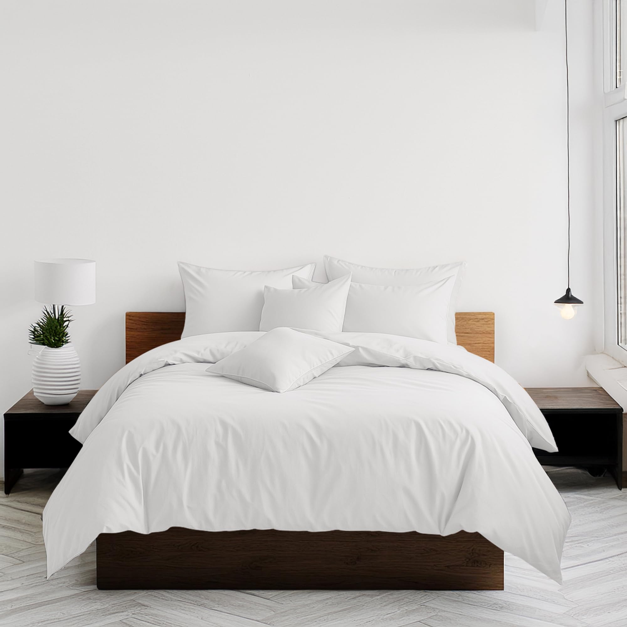 Home Sweet Home UK Plain Dyed Double Size Duvet Cover Sets Soft PolyCotton Duvet Cover Sets Double size With Button Closure Non-Iron Easy Care Bedding with Matching Pillowcases