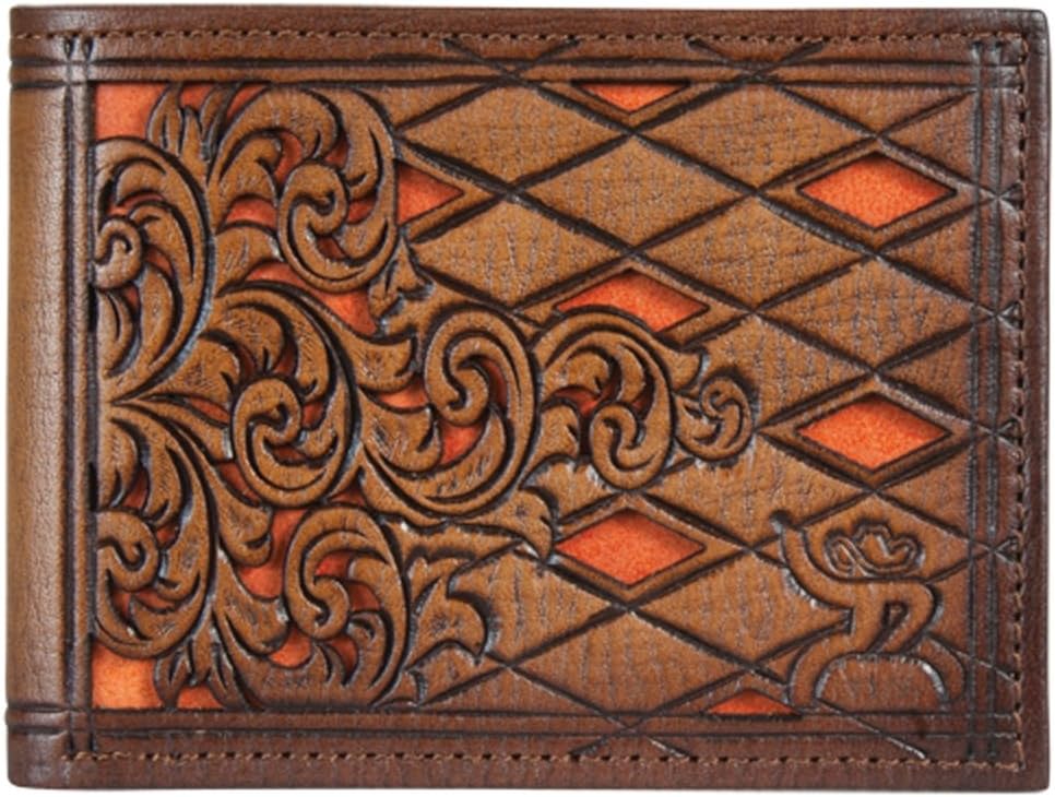 HOOey Genuine Leather Bi-fold Wallet (Orange Inlay -- 1831161W1)