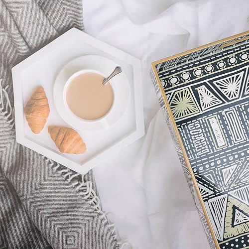 Miniatura 7 de Leemxiiny Bandejas decorativas bohemias con asas, modernas bandejas para servir para mesa de café, sala de estar, cocina, decoración del hogar.