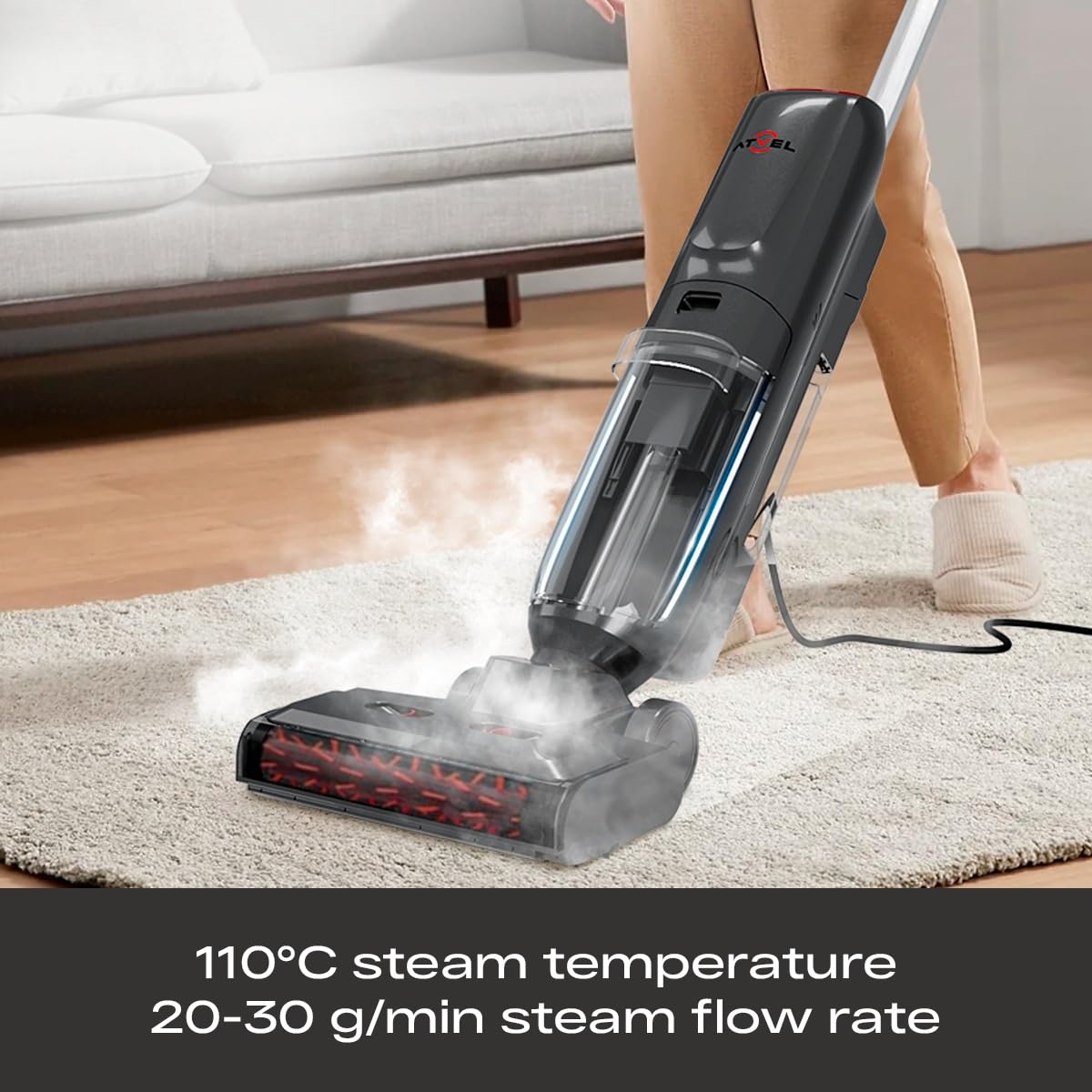 Steam cleaning on carpet