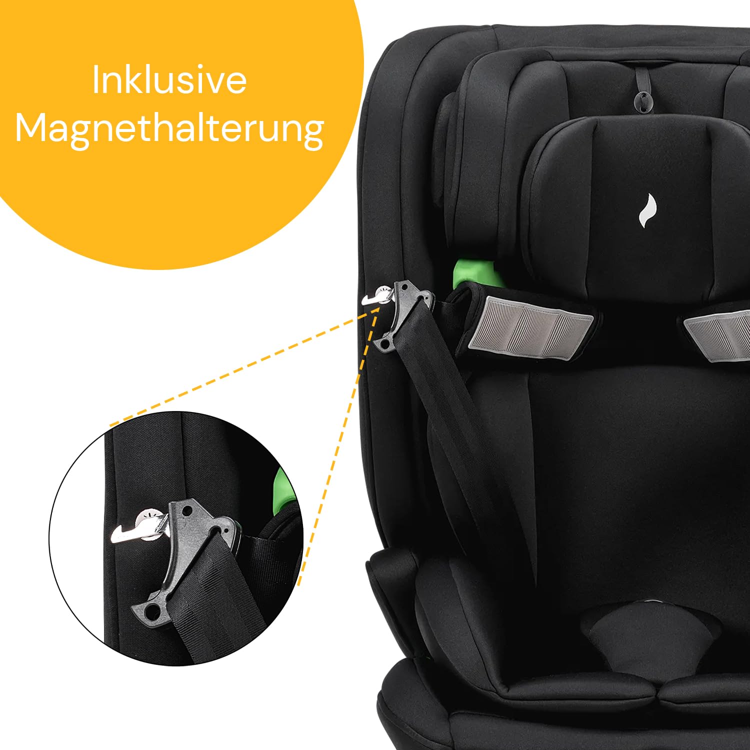 OSANN - Fotelik samochodowy dla dzieci Flux Isofix eXT i-Size Top-Tether ze zintegrowanymi czujnikami - 76-150 cm - 15 miesięcy do 12 lat - Grupa 2/3 -, 14-pozycyjne wysokości