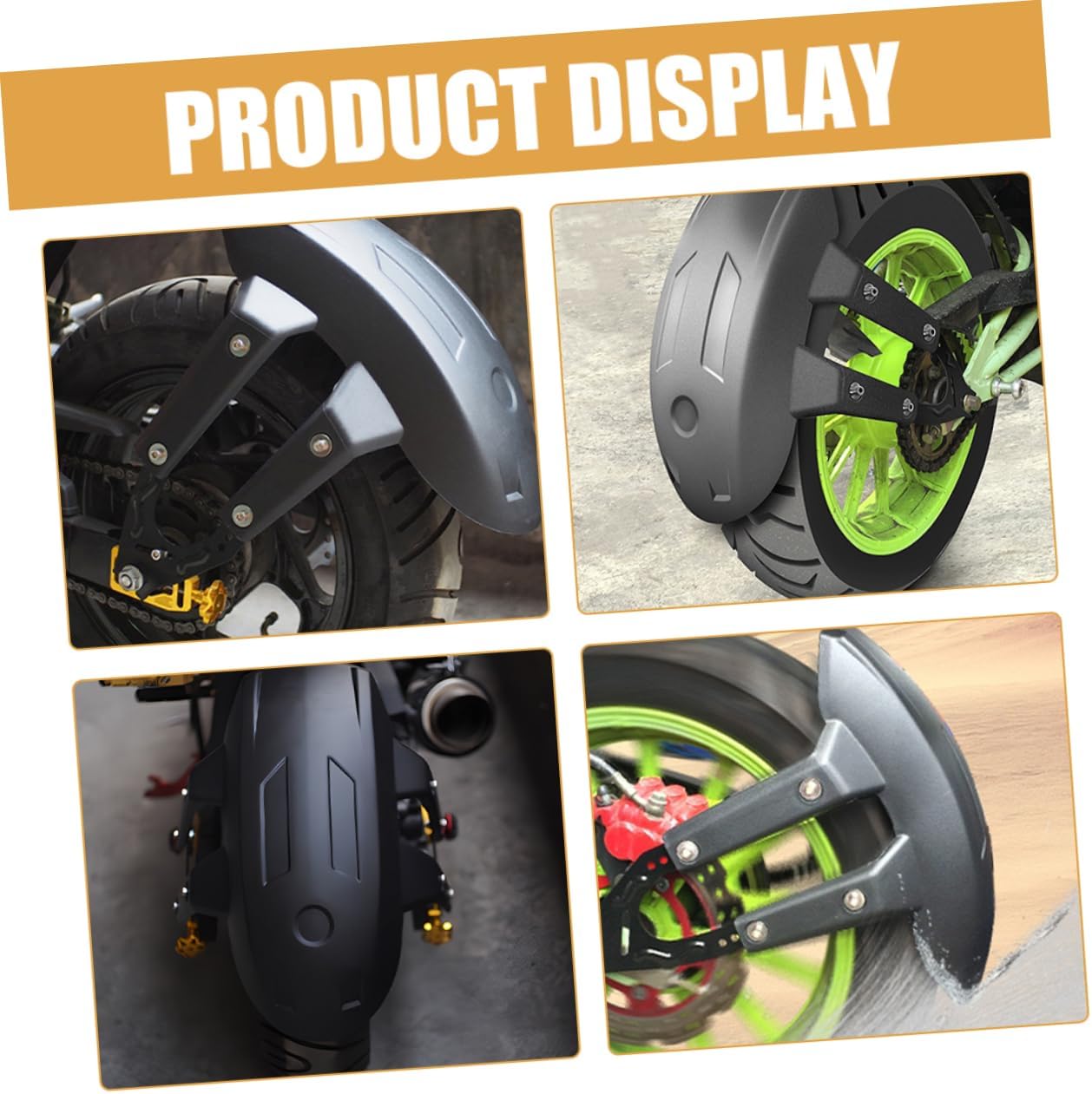 Adjustable Motorcycle Rear Mudguard Black Mud Flap Splash Guard Easy Fit for Models