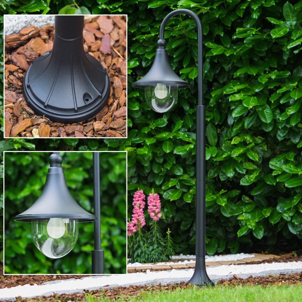 Elgin Outdoor Path Light Metal/Plastic In Black/Brown/Gold/Clear, Floor