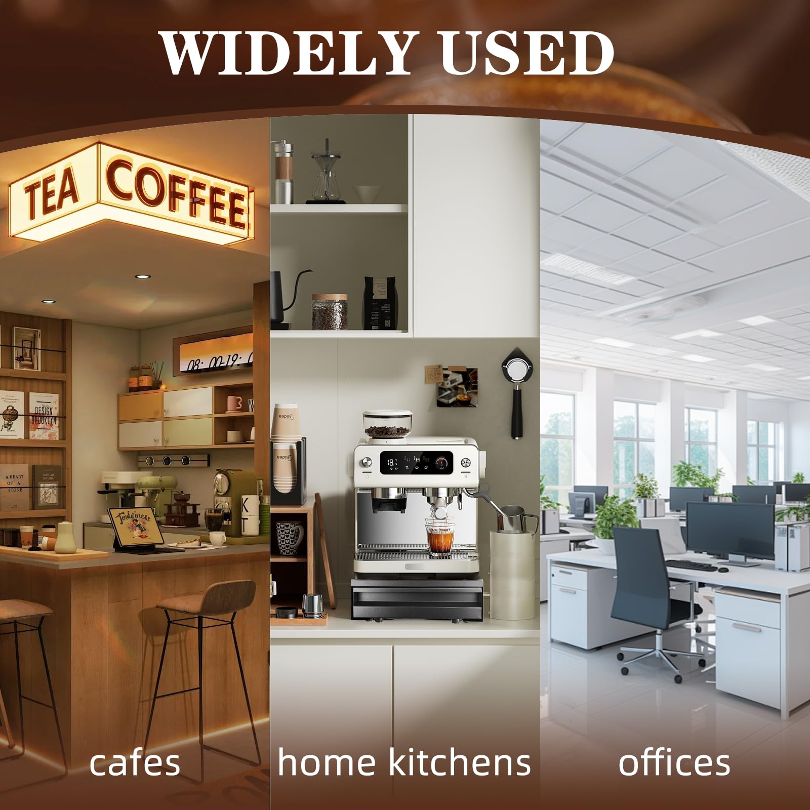 Kaffee Klopf Box Behälter, Edelstahl Kaffee Abklopfbehälter Sudschublade mit Klopf-Stick, Verdickter Espresso Satz Behälter für Zuhause/Büro/Restaurant (Schwarz)