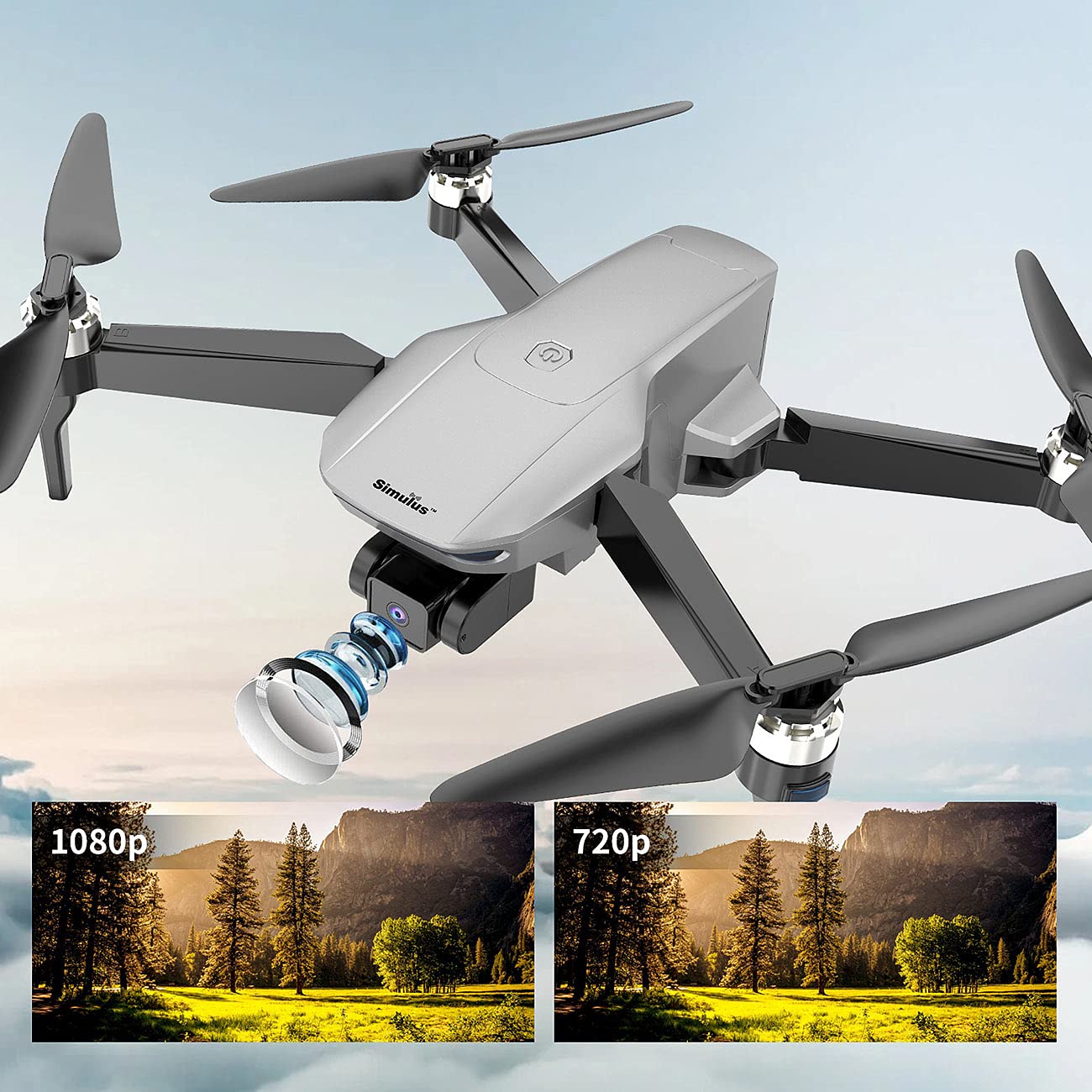 Simulus GH-270.fpv drone GPS pieghevole con fotocamera 4K interpolata, gimbal a 3 assi e motore brushless