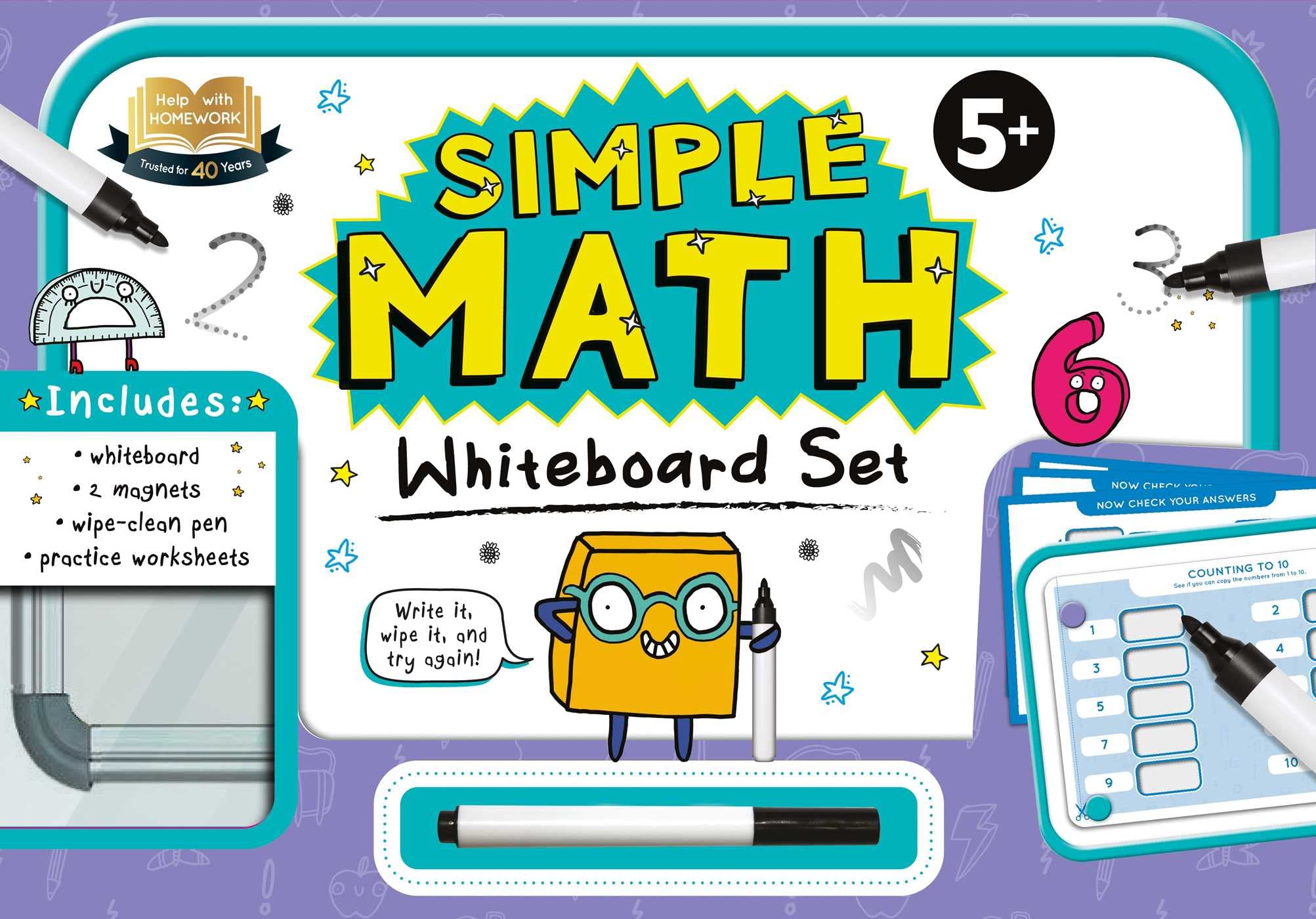 Help with Homework: Simple Math Whiteboard Set: Early Learning Box Set for 5+ Year-Olds
