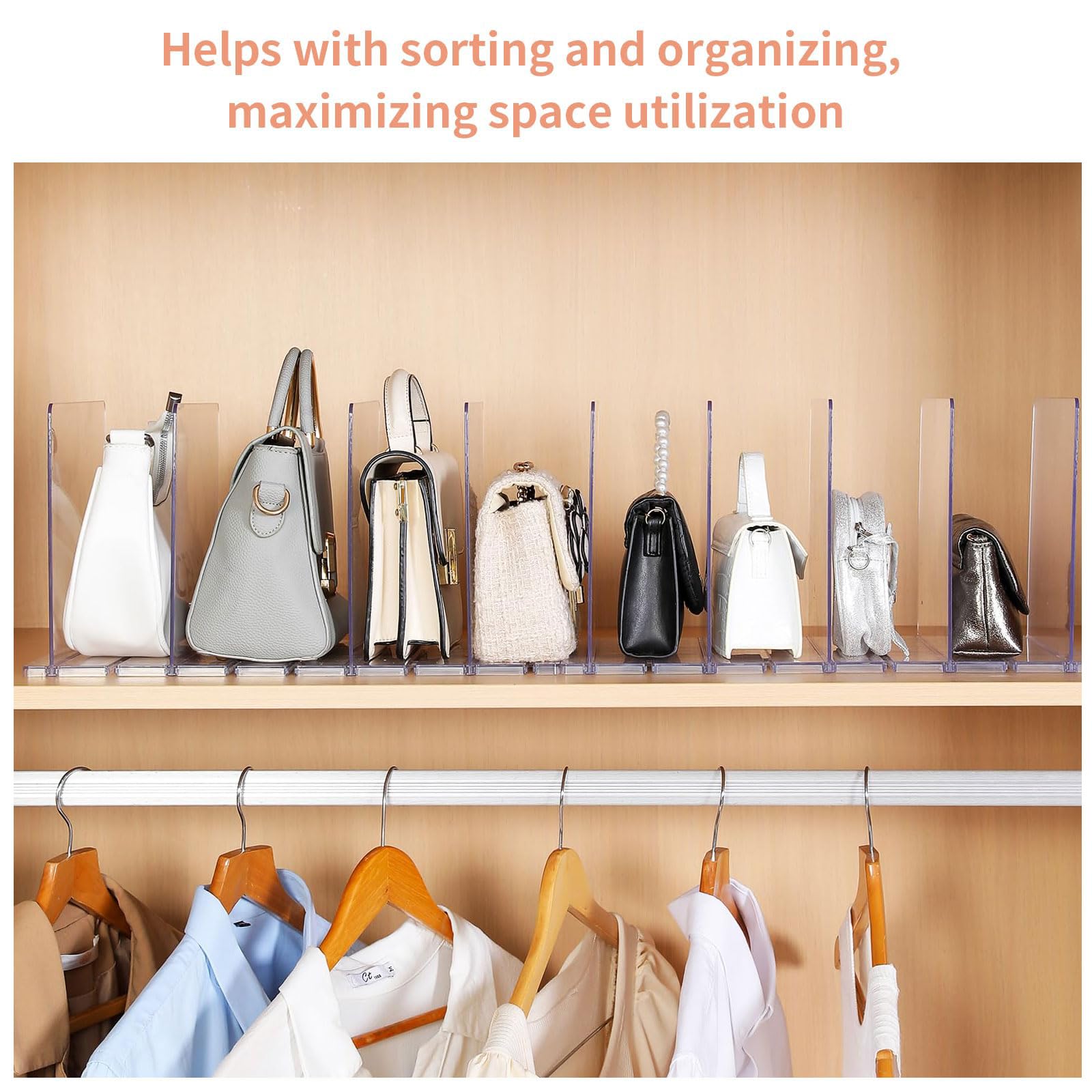 Divisori Scaffale In Acrilico Trasparente - 8 Pezzi, Organizer Regolabile, 20x27.8 Cm