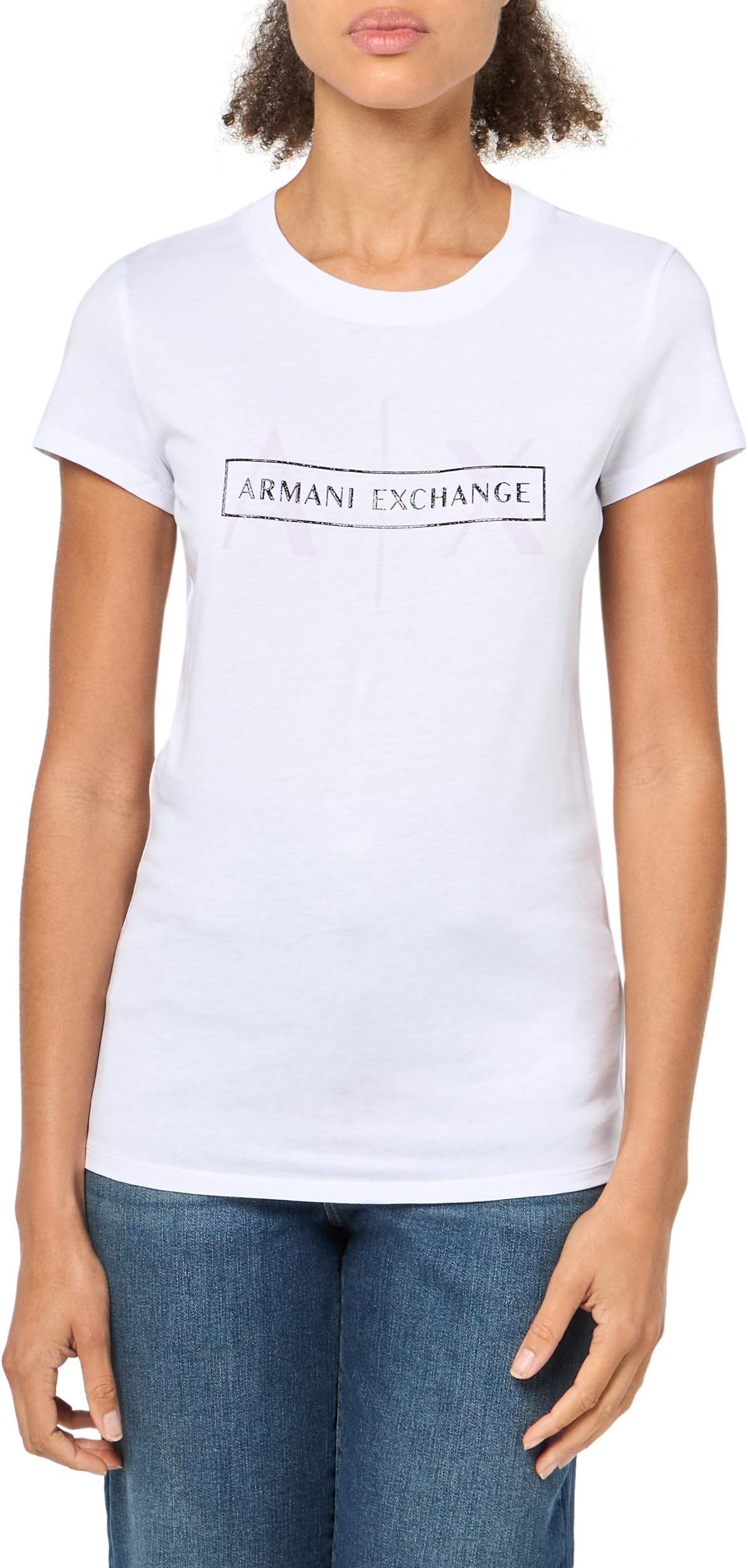 womens Armani Exchange Women's Armani Exchange Box Logo Cotton T-shirt T-Shirt