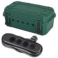 Electraline 92433 Scatola di Protezione Stagna IP54 con inclusa Multipresa 4 Posti Cavo 3M