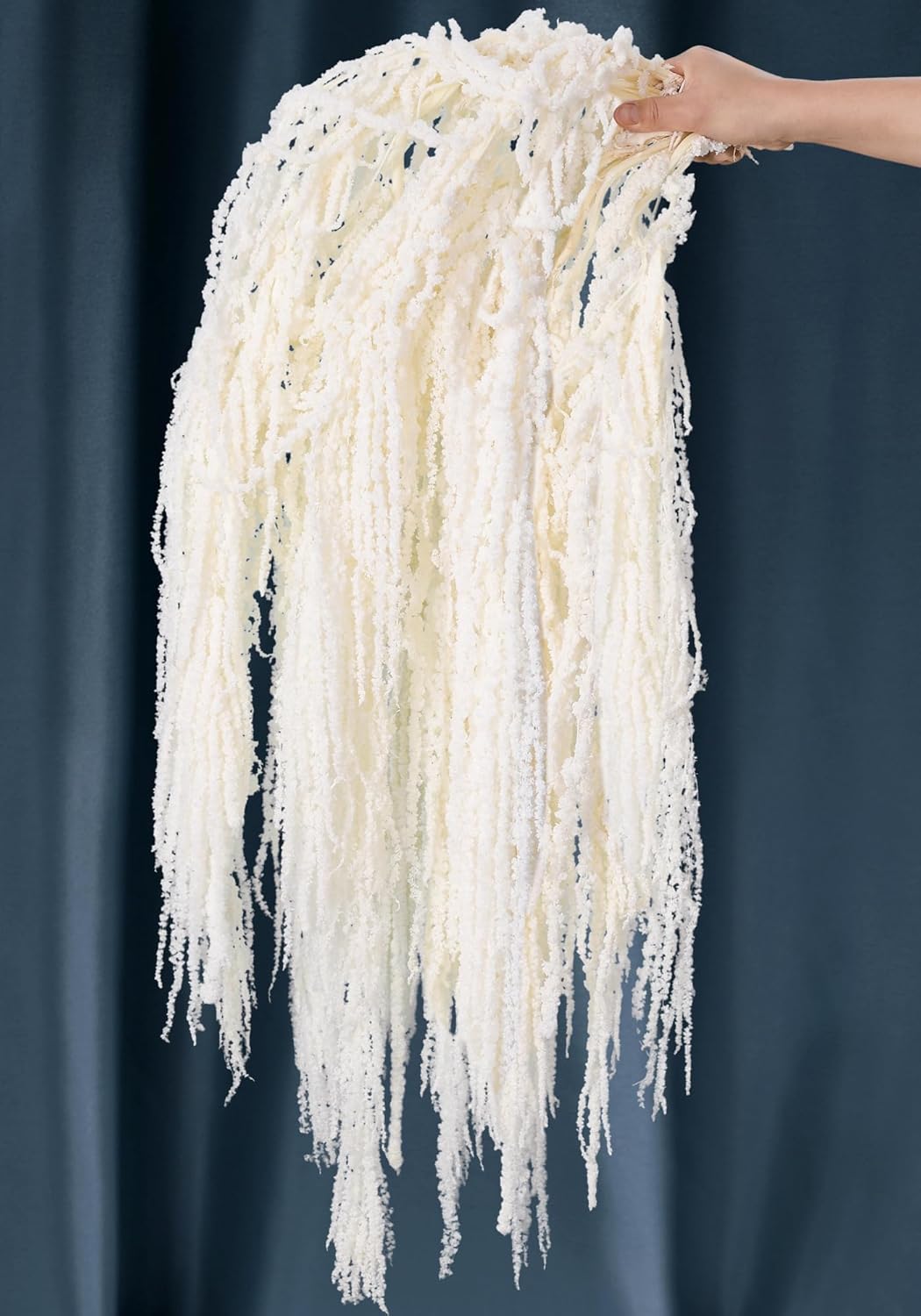 17PCS Dried Amaranthus Hanging Flowers – 100% Natural 23" Ivory White Preserved Amaranthus for Wedding Decor, Floral Arrangements, Arch Backdrop, Table Centerpieces & Home Wall Hanging