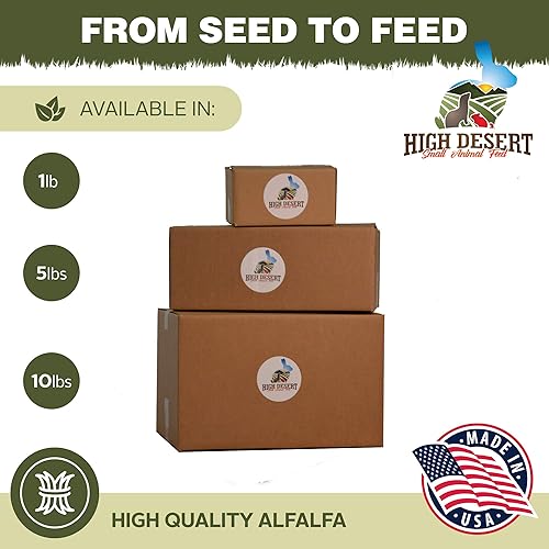 Miniatura 5 de High Desert Heno de alfalfa para conejos, cobayas, chinchillas y mascotas pequeñas, heno natural rico en proteínas para animales jóvenes