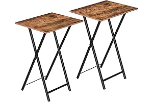 Folding TV Tray Tables, Set of 2 Side Table for Small Space,...