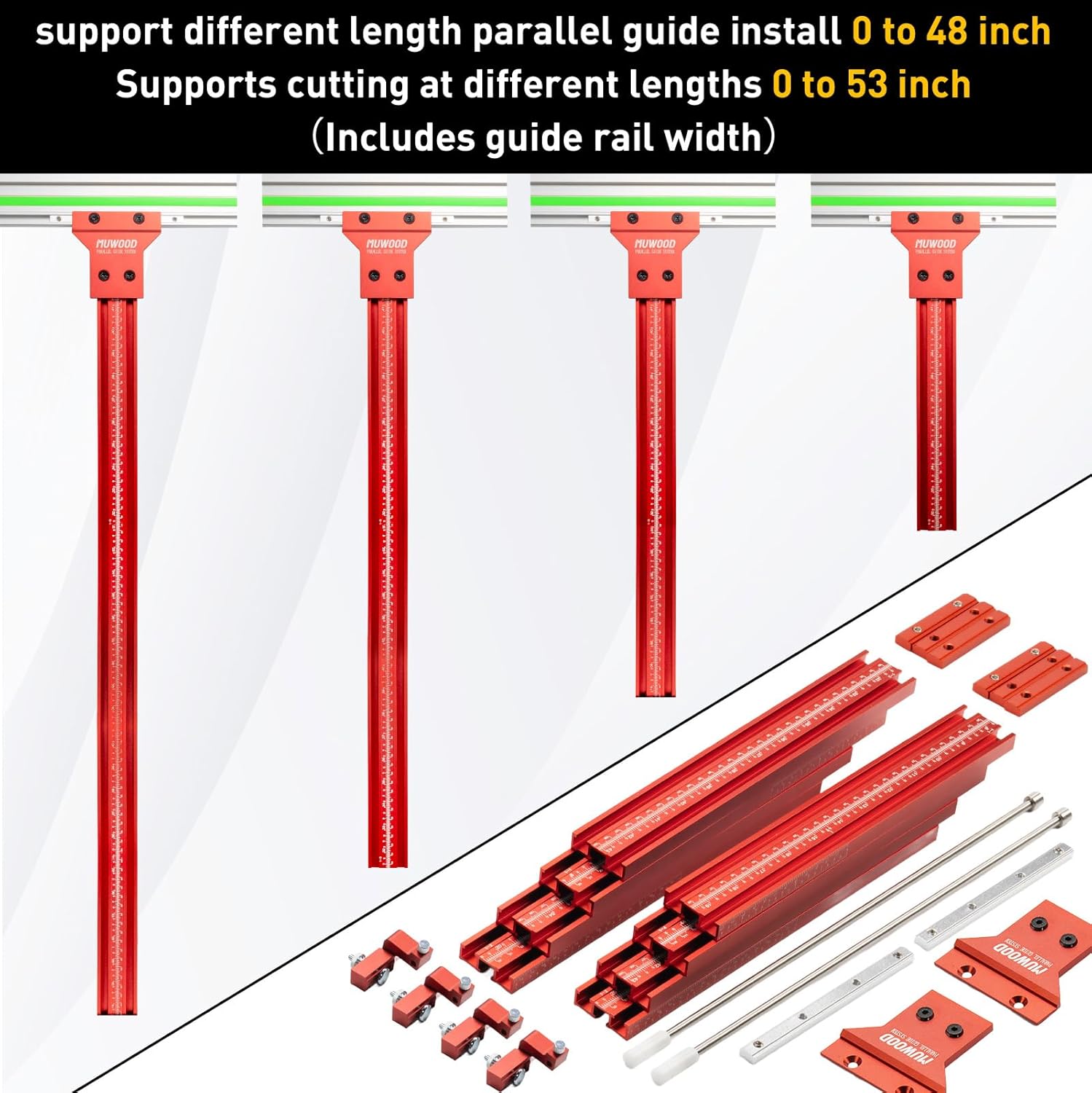 Track Saw Parallel Guide System for Woodworking Repeatable Rip Cuts for Track Saw Guide Rail Compatible with Festool, Makita, Milwaukee