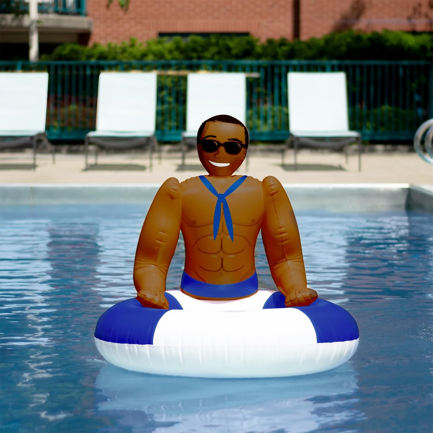 NPW Drinking Buddies Pool Ring Inflatable Hunk Float for Swimming Pool
