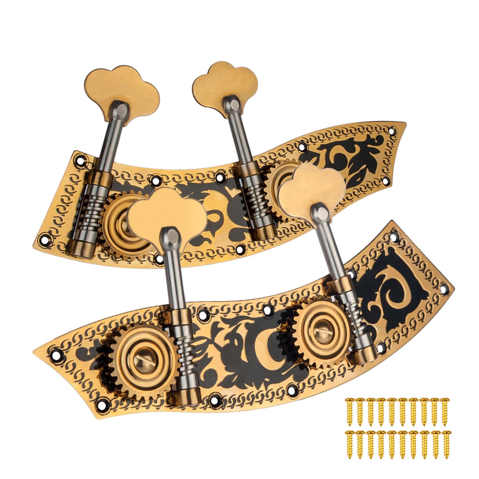 Meccanico accordatore Abbaviato Double Bass Dual Tuning Tuner Tuner Tester Machine Testa 2 Sinistra 2 Destra Per 4/4 3/4 Accessori Per Violino Doppio Basso