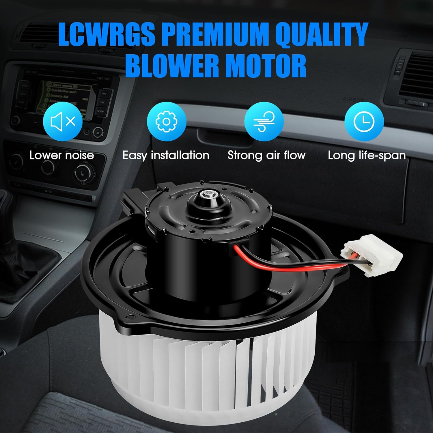 Front AC Blower Motor with Fan Fits for Automatic AC 2014 2015 2016 2017 2018 2019 2020 2021 Mazda 6 CX5 CX-5 Mazda6 Heater Blower Replaces# 76984 GHR161140B