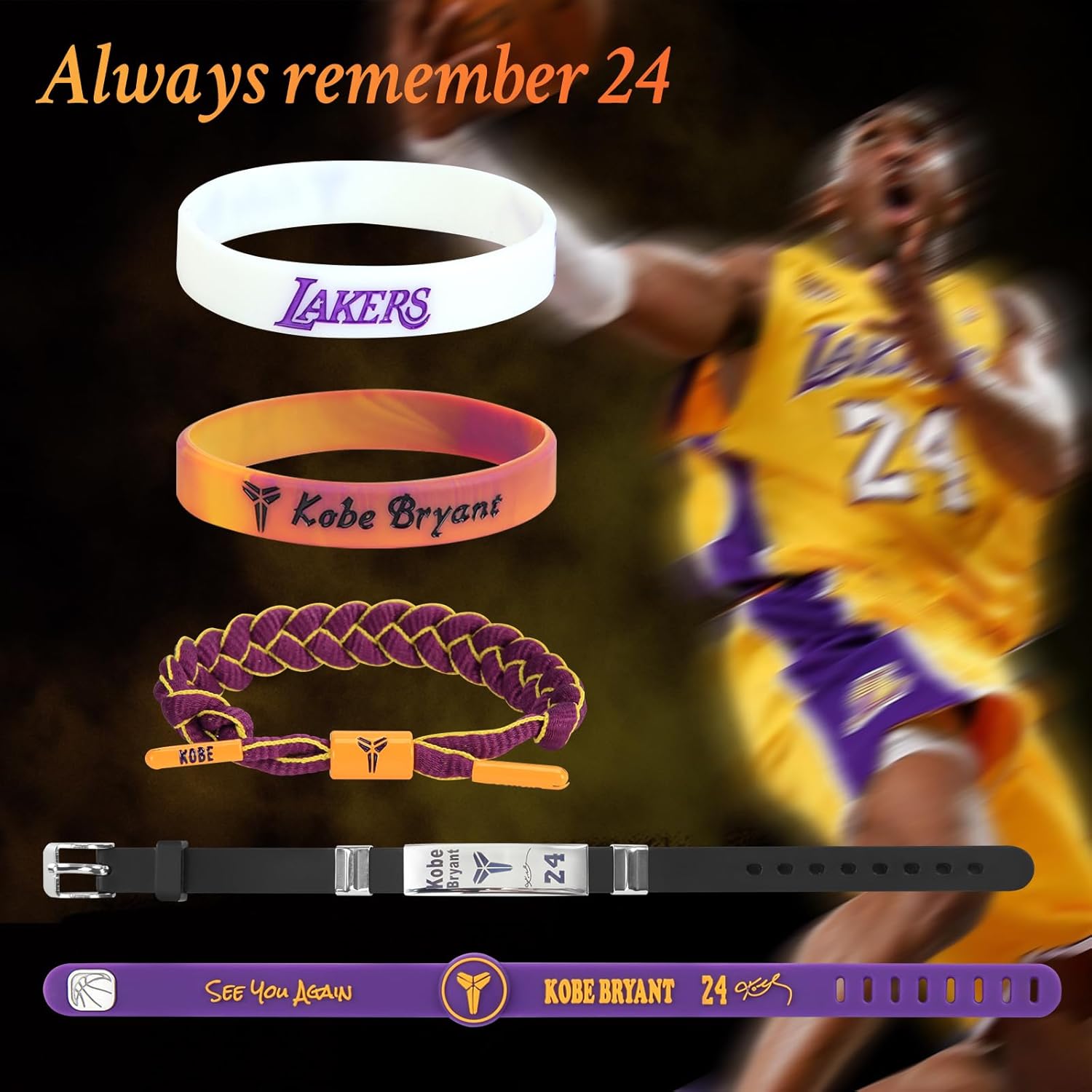 5 Pcs Sports Bracelets, Basketball Star Signature Wristbands, Adjustable Silicone Wristbands, Basketball Star Memorabilia Metal Gift Set - Ideal Fan Gift and collections