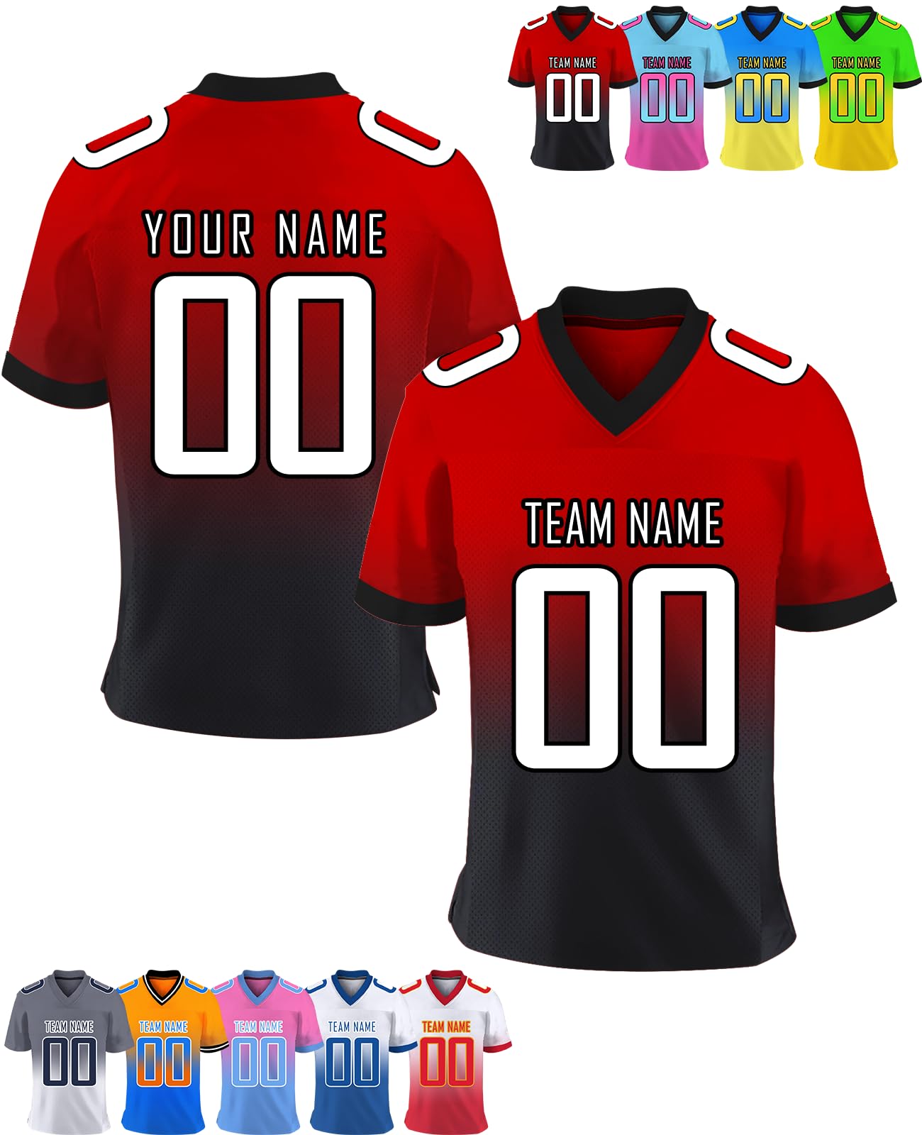Personalized Football Jerseys Uniform Print Soccer Jersey Custom Your Team Name Number Color for Men Women Youth