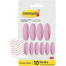 Command Mixed Designer Hook Pack, Lilac Lemonade, 10 Hooks, 16 Strips