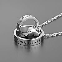 Vista 4 de XIUDA Collar de urna para cenizas No Longer by My Side, Forever in My Heart Tallado Locket Collar de cenizas cremadas