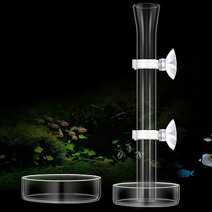 3 Pieces Shrimp Feeding Tube and Dish Set, Include Glass Shrimp Feeding Tube Shrimp Feeder Tube Aquarium Feeding Tube and 2 Aquarium Shrimp Feeding Dish Fish Tank Feeding Bowl for Shrimp Fish Feeding