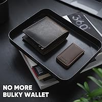 Vista 3 de VULKIT Clip magnético de cuero para dinero, diseño minimalista con capacidad para hasta 15 efectivos