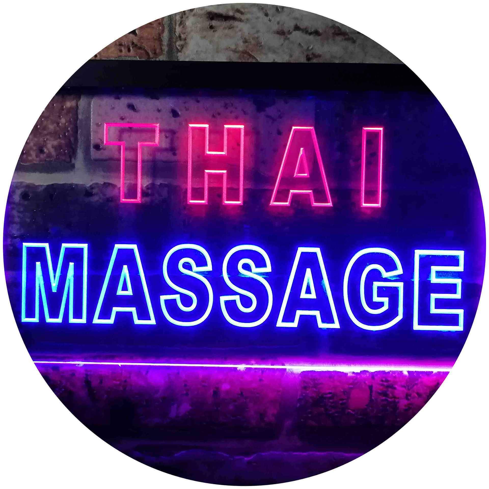 ADVPRO Thai Massage Illuminated Dual Color LED Neon Sign Red & Blue 600 x 400mm st6s64-i0731-rb