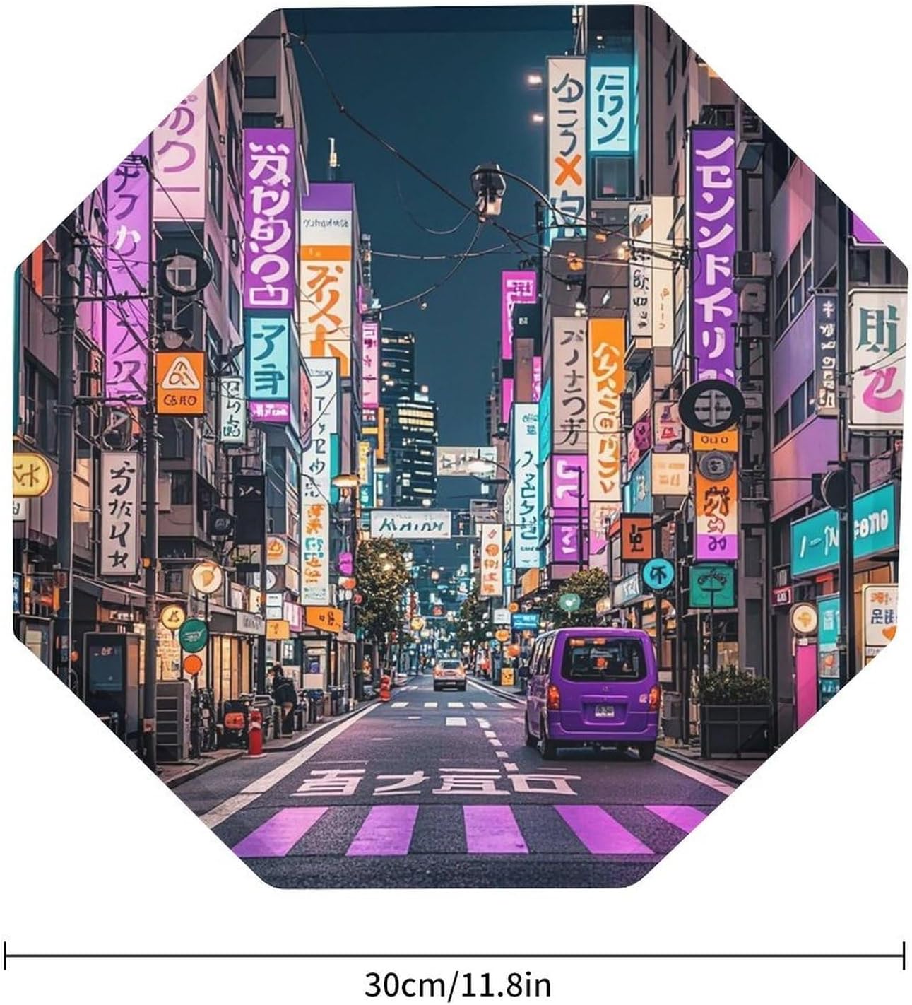 Ctagon Metal Sign for Home, Modern Display Plate for Kitchen, Purple Tokyo Streets Plates Accent Hanging Wall Decorations 3PCS for Living Room, Bedroom, Hallway, Hotel