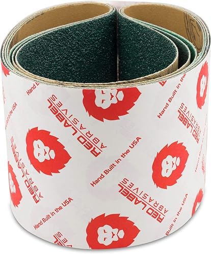 Red Label Abrasives Cinturones de lijado de circonio de grano 24 de 4 x 36 pulgadas, 3 unidades