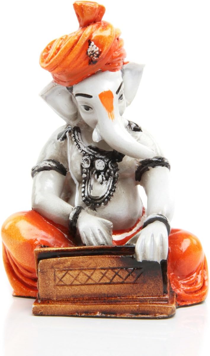Aadaa Resin Ganesha Figurine, 13.5x8.5 cm, Multicolour, 1 Piece