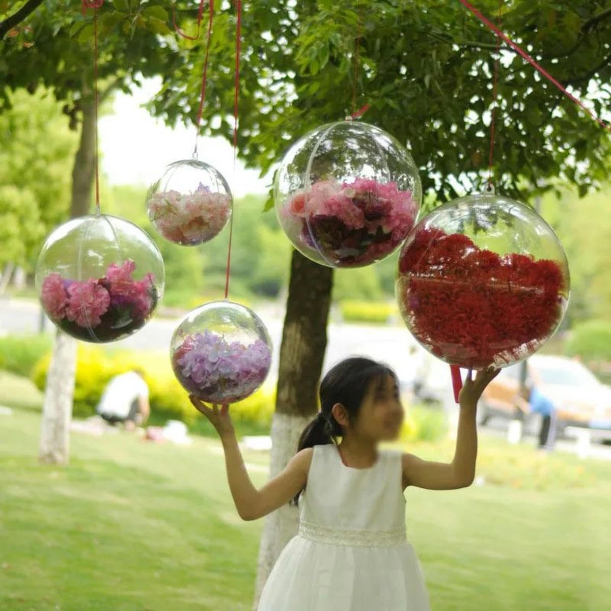 Adornos Transparentes de Navidad, Bola rellenable Artesanal Transparente, decoración del hogar, Boda, jardín, árbol Colgante, Caja de Regalo para Fiesta, decoración-20cm