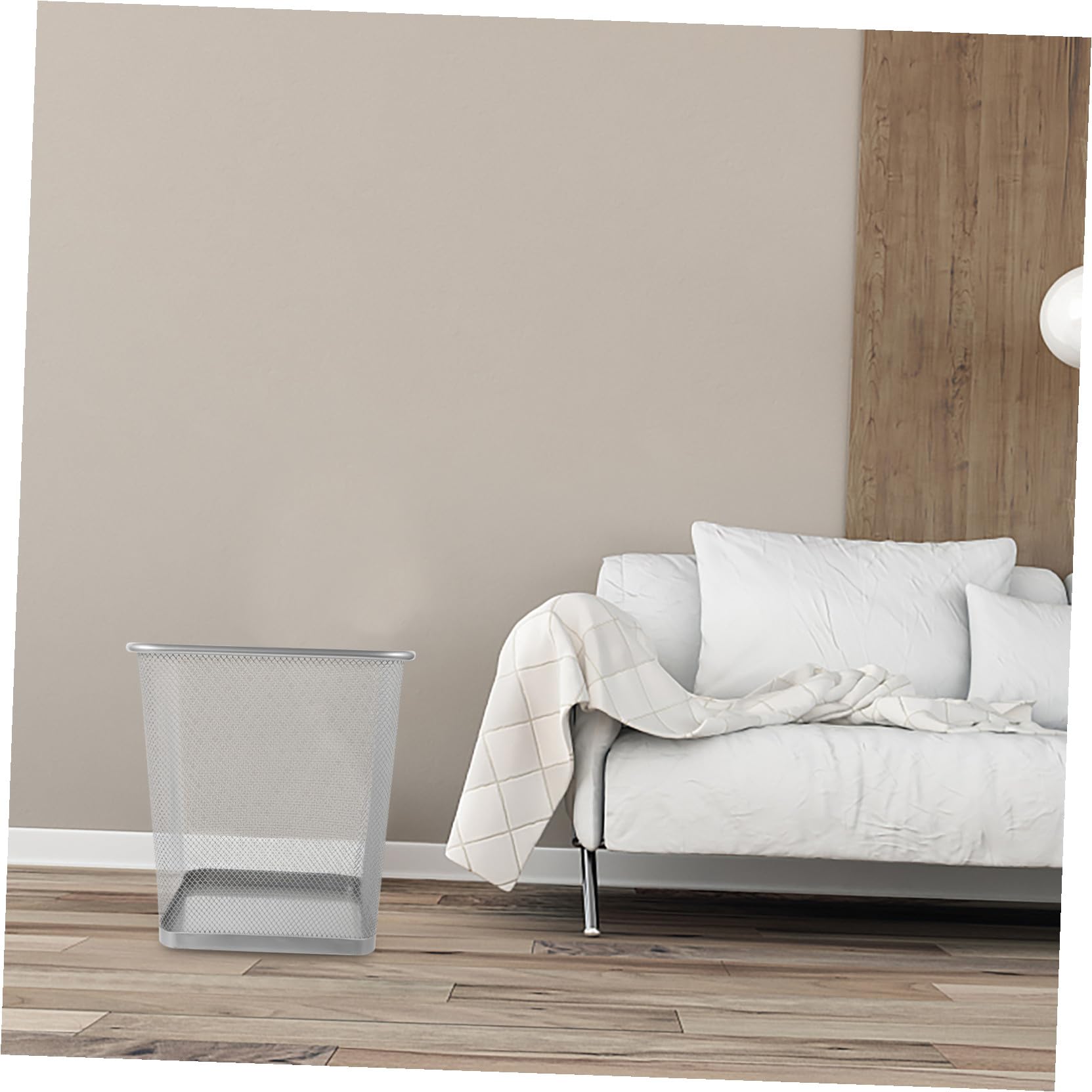 Ciieeo Papelera de Malla Metálica Cuadrada de Hierro, Gran Capacidad | Reutilizable y Fácil de Limpiar, Estructura Ventilada, para Interiores y Salas de Manualidades, Color Plata
