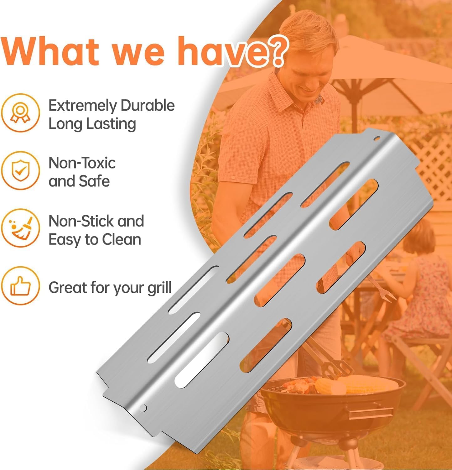 Grill Cooking Grates and Flavorizer Bars Heat Deflectors Parts for Weber Genesis II E-410 E-415 E-435 LX E-440 Series, Replacement Parts for Weber 66089, 66097, 66041, 66033, 66796