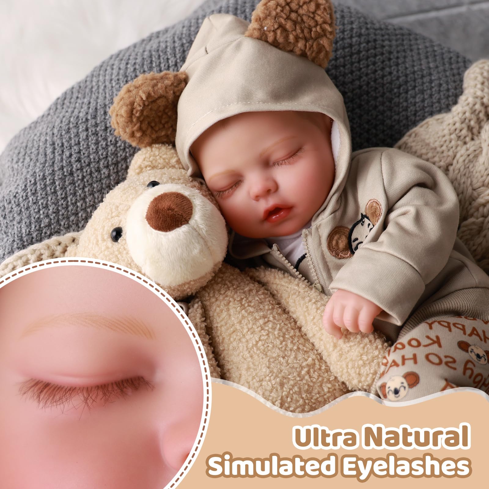 BABESIDE Reborn Dolls Boy- 17 Inch Soft Body Lifelike Baby Doll - Image 2